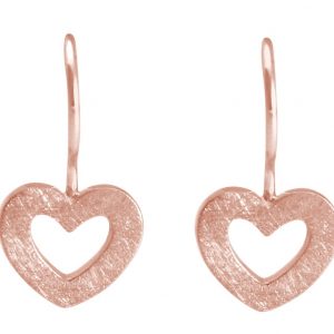Gemshine - Damen - Herz - Ohrringe - 925 Silber - Rose Vergoldet - 20mm