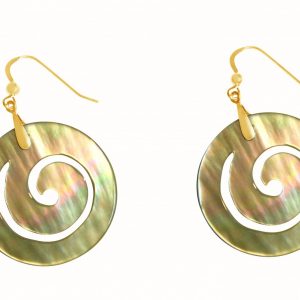 Gemshine - Damen - Ohrringe - Vergoldet - Perlmutt - Gold - 4 cm