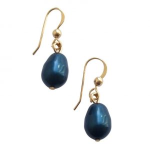 Gemshine - Damen - Ohrringe - Vergoldet - MK-Perlen - Tahiti Blau - Tropfen - 1,5 cm