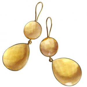 Gemshine - Damen - Ohrringe - 925 Silber - Vergoldet - Citrin - Quarz - Gelb - Gold - CANDY - Tropfen - 6 cm