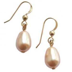 Gemshine - Damen - Ohrringe - Perlen - Rose - Tropfen - Vergoldet - 11 mm