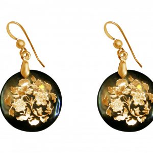 Gemshine - Damen - Ohrringe - Vergoldet - Perlmutt - Grau - 3,5 cm