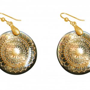 Gemshine - Damen - Ohrringe - Vergoldet - Perlmutt - Grau - 4 cm