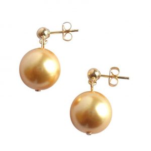 Gemshine - Damen - Ohrringe - Perlen - Tahiti - Gold - Vergoldet - 12 mm