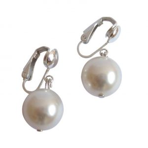 Gemshine - Damen - Ohrclips - Perlen - Tahiti - Weiß - 925 Silber - 12 mm