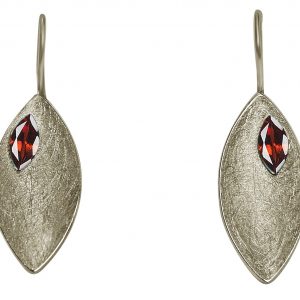 Gemshine - Damen - Ohrringe - Ohrhänger - 925 Silber - Marquise - Minimalistisch - Design - Granat - Rot - 3,5 cm