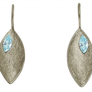 Gemshine - Damen - Ohrringe - Ohrhänger - 925 Silber - Marquise - Minimalistisch - Design - Topas - Blau - 3,5 cm