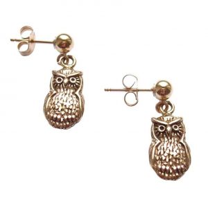 Gemshine - Damen - Ohrringe  - 925 Silber - Vergoldet - UHU - 2 cm