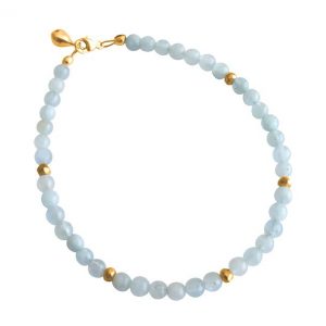 Gemshine Aquamarin Armband hochwertig vergoldet - Handgemacht in München / Deutschland. Im eleganten Geschenketui geliefert.