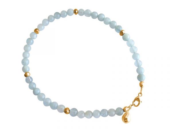 Gemshine Aquamarin Armband hochwertig vergoldet - Handgemacht in München / Deutschland. Im eleganten Geschenketui geliefert. – Bild 3
