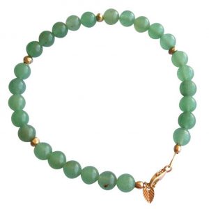 Gemshine - Damen - Armband - Aventurin - Grün - Vergoldet - 6 mm