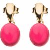 Gemshine - Damen - Ohrringe - 925 Silber Vergoldet - Quarz - Rot - Fuchsia - 2 cm – Bild 3