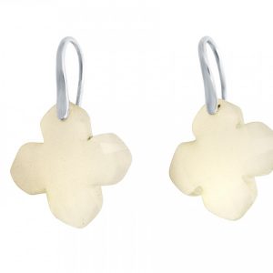 Gemshine - Damen - Ohrringe - 925 Silber - Achat - Hellgrau - GEM - 2,5 cm