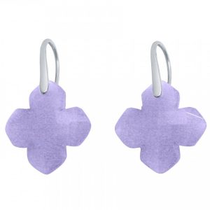 Gemshine - Damen - Ohrringe - 925 Silber - Chalcedon - Lavendel Lila - GEM - 2,5 cm