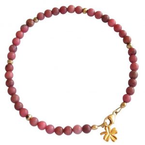 Gemshine - Damen - Armband - Edelstein - Rosa - Vergoldet - 4 mm