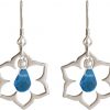 GEMSHINE Damenohrringe aus 925 Silber mit YOGA Lotusblumen und Topas Quarzen. Edelsteine hervorragender Qualität und Farbe. Made in Madrid / Spanien. Im eleganten Schmucketui und Geschenkverpackung – Bild 3
