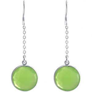 Gemshine - Damen - Ohrringe - Ohrhänger - 925 Silber - Chalcedon - Meeresgrün - 4,5 cm