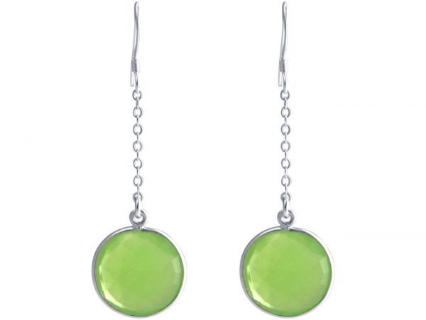 Gemshine - Damen - Ohrringe - Ohrhänger - 925 Silber - Chalcedon - Meeresgrün - 4,5 cm