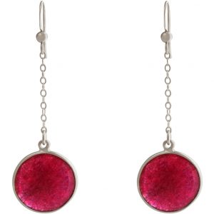 GEMSHINE Damenohrringe aus 925 Silber. 4,5 cm Yoga Ohrhänger mit roten Rubinen hervorragender Qualität und Farbe. Made in Madrid / Spanien. Im eleganten Schmucketui mit Geschenkverpackung geliefert.