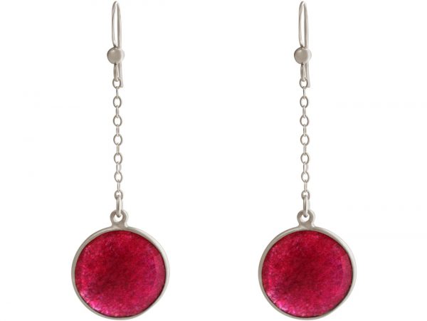 GEMSHINE Damenohrringe aus 925 Silber. 4,5 cm Yoga Ohrhänger mit roten Rubinen hervorragender Qualität und Farbe. Made in Madrid / Spanien. Im eleganten Schmucketui mit Geschenkverpackung geliefert. – Bild 3
