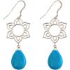 GEMSHINE Damenohrringe aus 925 Silber mit YOGA Mandala Lotusblumen und Türkisen hervorragender Qualität und Farbe. Made in Madrid / Spanien. Im eleganten Schmucketui mit Geschenkverpackung geliefert. – Bild 3