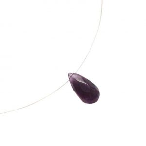 Gemshine - Damen - Halskette  -  Anhänger - 925 Silber - Amethyst - Tropfen - Facettiert - Violett - 45 cm