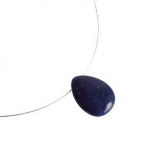 Gemshine - Damen - Halskette  - Anhänger - 925 Silber - Lapis Lazuli - Tropfen - Blau - 45 cm