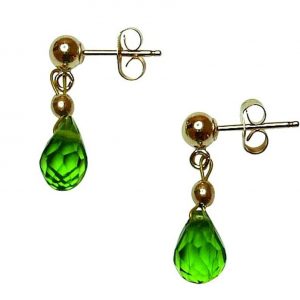 Gemshine - Damen - Ohrringe  - Vergoldet - Peridot - Tropfen - Facettiert - Grün - 2 cm