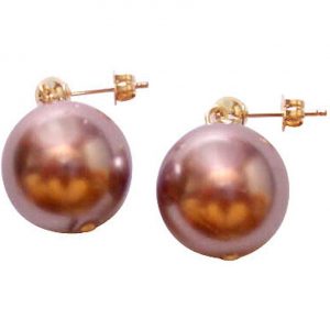Gemshine - Damen - Ohrringe - Perlen - Rose Malve - Tropfen - Vergoldet - 11 mm