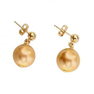 Gemshine - Damen - Ohrringe - Perlen - Golden - Tropfen - Vergoldet - 11 mm