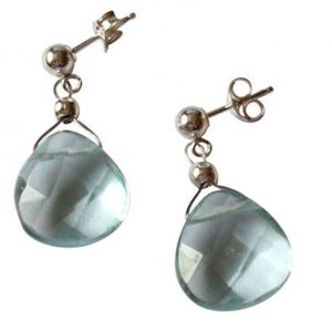 Gemshine - Damen - Ohrringe  - 925 Silber - Quarz - Facettiert - Blau - 2 cm